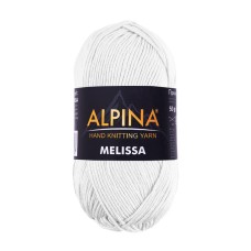 Пряжа ALPINA "MELISSA"   95\% вискоза, 5\% кашемир   10 шт. х  50 г  125 м ± 6 м №01 БЕЛЫЙ