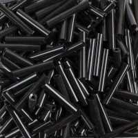 Бисер Чехия BUGLES   351-12001   15 мм  50 г 23980 черный