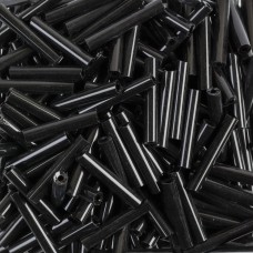 Бисер Чехия BUGLES   351-12001   15 мм  50 г 23980 черный