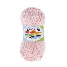 Пряжа ALPINA "HOLLY MELANGE"   100\% мерсеризованный хлопок   10 шт. х  50 г  200 м ± 10 м №01 св.розовый/т.розовый