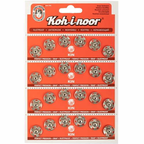 Кнопка пришивная "KOH-I-NOOR"   10 (KIN1000 №6)   металл  d 16 мм  4 x  6 шт. под никель