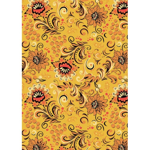 Ткань для пэчворка PEPPY   РУССКИЕ ТРАДИЦИИ   ФАСОВКА   50 x 55 см  110 г/кв.м ± 5   100\% хлопок РТ-14 желтый