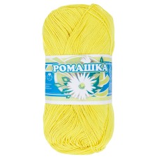 Пряжа СПБ "Ромашка"   100\% мерсеризованный хлопок    4 шт. х  75 г  320 м №0204 св.желтый