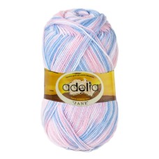 Пряжа ADELIA "JANE"   100\% акрил   10 шт. х  50 г  227 м ± 10 м №04 белый-голубой-бл.розовый