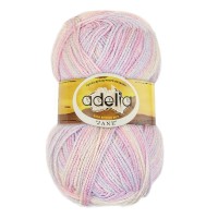 Пряжа ADELIA "JANE"   100\% акрил   10 шт. х  50 г  227 м ± 10 м №02 белый-бл.розовый-бл.сиреневый