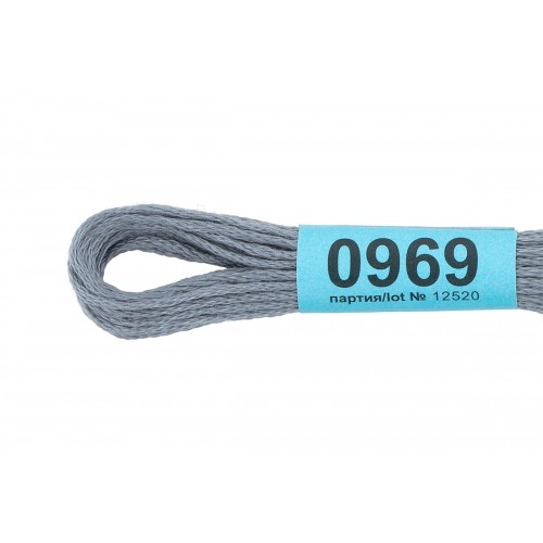 Нитки для вышивания "Gamma"    мулине  ( 0820-3070 )  100\% хлопок   24 x  8 м №0969 серый