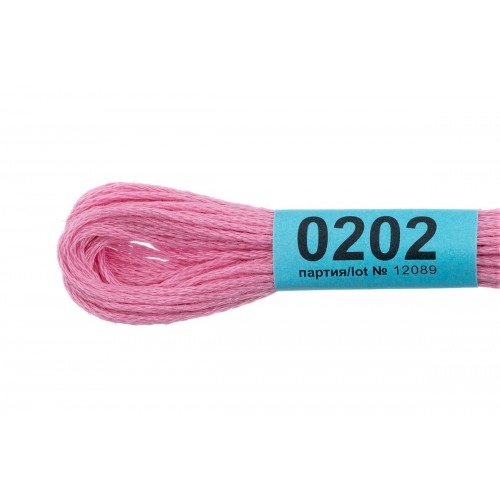 Нитки для вышивания "Gamma"    мулине  ( 0001-0206 )  100\% хлопок   24 x  8 м №0202 розовый