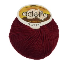 Пряжа ADELIA "KATTY"   100\% шерсть   10 шт. х  50 г  150 м ± 10 м №08 бордовый