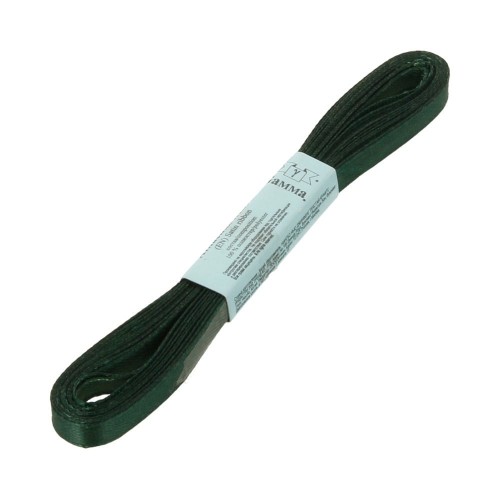Лента атласная 6 мм ( 1/4 ")  "Gamma"   AL-6P   ФАСОВКА   10 x  5.4 м №036 т-изумрудный