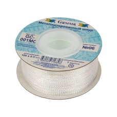Шнур "Gamma"   1 мм  GC-001MC   цв. метал.   100 м ± 0.5 м №06 белый