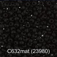 Бисер Чехия "GAMMA" круглый 3   10/0   2.3 мм  50 г  1-й сорт C632mat чёрный мат. ( 23980 )