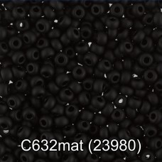 Бисер Чехия "GAMMA" круглый 3   10/0   2.3 мм  50 г  1-й сорт C632mat чёрный мат. ( 23980 )