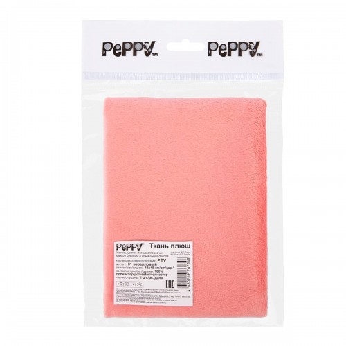 "PEPPY"   Плюш   PEV   ФАСОВКА   48 x 48 см  273 г/кв.м ± 5   100\% полиэстер 31 коралловый/coral