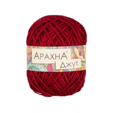 Пряжа ARACHNA "Jute"   100\% джут   5 шт. х  100 г ± 10 г  90 м ± 5 м № 015 красный