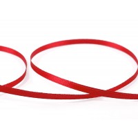 Лента атласная 3 мм ( 1/8 ")  "Gamma"   AL-3P   двухстор.   91.4 м №112 т.красный