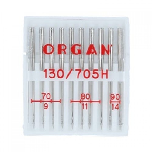 Иглы для быт. шв. машин "ORGAN"   универсальные №70-90   10 шт  в пенале 5128000 ассорти