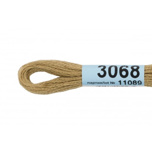 Нитки для вышивания "Gamma"    мулине  ( 0820-3070 )  100\% хлопок   24 x  8 м №3068 хаки- оливковый