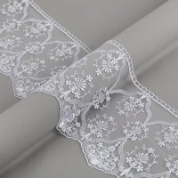 Кружево "Gamma"   "сетка"   155 мм  GKM-15502   в пакете   10 м ± 0.2   Турция TL001WH белый