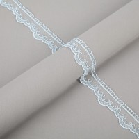 Кружево "Gamma"   "сетка"   34 мм  GKM-3401   в рулоне   10 м ± 0.2   Турция TL008B голубой