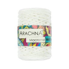 Пряжа ARACHNA "Macrame Maxi"   80\% хлопок, 20\% полиэстер   4 шт. х  250 г ± 10 г  80 м ± 3 м №02 молочный