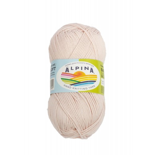 Пряжа ALPINA "BABY SUPER SOFT"   50\% хлопок, 50\% бамбук   10 шт. х  50 г  150 м ± 10 м №04 св.розово-бежевый