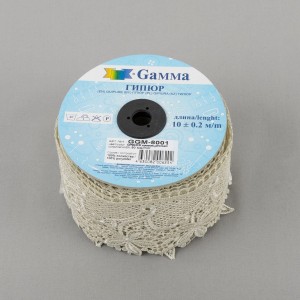 Гипюр "Gamma"   80 мм  GGM-8001   в рулоне   10 м ± 0.2   Турция GP003CR кремовый