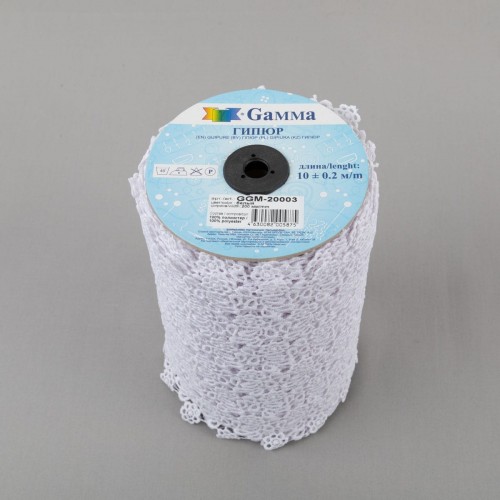 Гипюр "Gamma"   200 мм  GGM-20003   в пакете   10 м ± 0.2   Турция белый