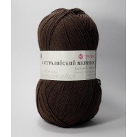 Пряжа Пехорская ПТ "Австралийский меринос"   95\% мериносовая шерсть, 5\% акрил   5 шт. х  100 г  400 м ± 24 м №251 коричневый