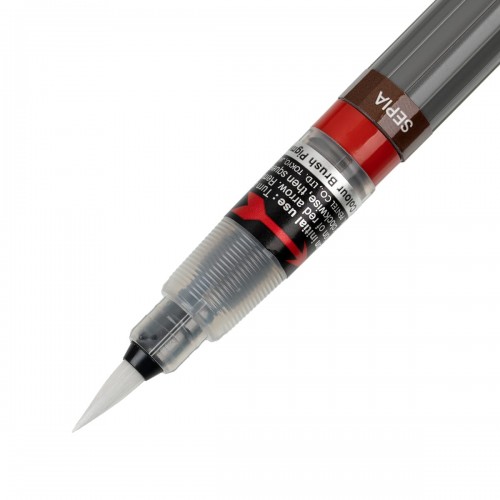 "Pentel"   Кисть с краской Colour Brush Pigment   1-10 мм   кисть XGFP-141X сепия
