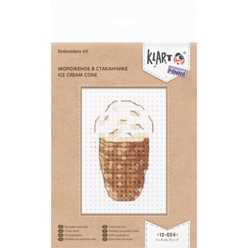 "Klart" набор для вышивания 12-024   "Мороженое в стаканчике" 6  х 8  см