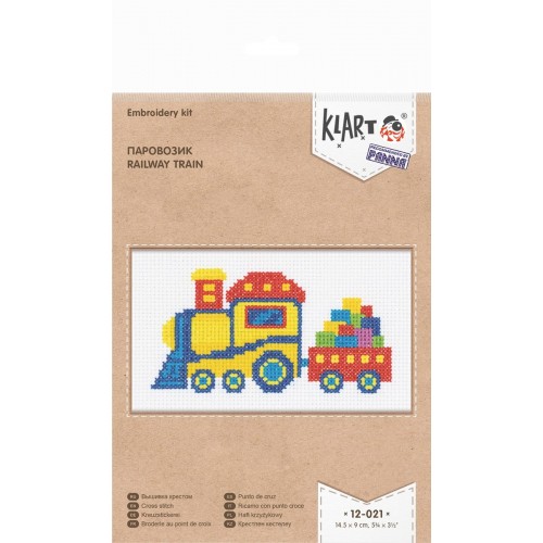 "Klart" набор для вышивания 12-021   "Паровозик" 14.5  х 9  см