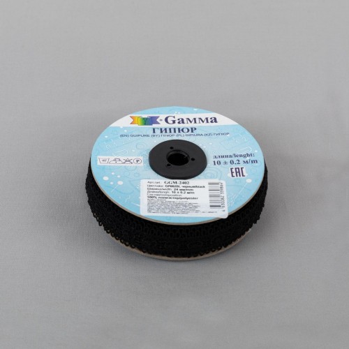 Гипюр "Gamma"   24 мм  GGM-2402   в рулоне   10 м ± 0.2 GP002BL черный