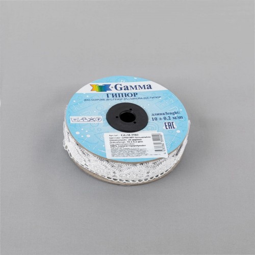 Гипюр "Gamma"   25 мм  GGM-2502   в рулоне   10 м ± 0.2 GP001WH белый