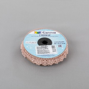 Гипюр "Gamma"   25 мм  GGM-2503   в рулоне   10 м ± 0.2 GP015BP  пудровый(бежево-розовый)