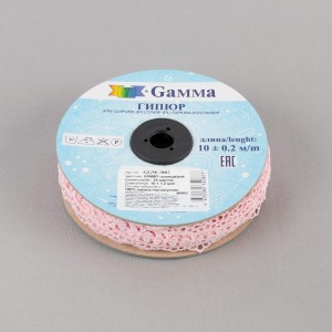 Гипюр "Gamma"   28 мм  GGM-2802   в рулоне   10 м ± 0.2 GP008PI розовый