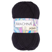 Пряжа ARACHNA "JASMIN"   80\% хлопок, 20\% полиэстер   5 шт. х  100 г ± 10 г  250 м ± 7 м №115 черный