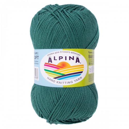 Пряжа ALPINA "BABY SUPER SOFT"   50\% хлопок, 50\% бамбук   10 шт. х  50 г  150 м ± 10 м №19 хаки
