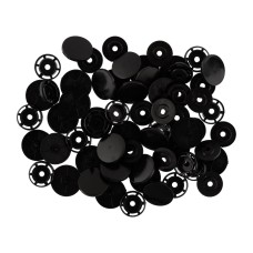 Кнопка "Micron"   POM-15   Кнопки пластиковые   пластик  d 15 мм  15 шт. № 002 чёрный
