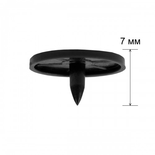 Кнопка "Micron"   POM-15   Кнопки пластиковые   пластик  d 15 мм  15 шт. № 002 чёрный