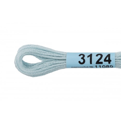 Нитки для вышивания "Gamma"    мулине  ( 3071-3172 )  100\% хлопок   24 x  8 м №3124 св.голубой