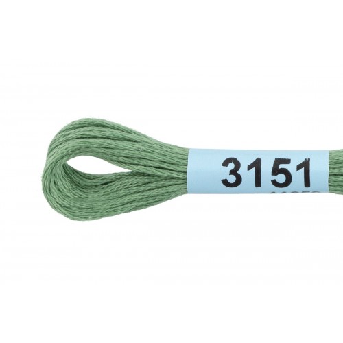 Нитки для вышивания "Gamma"    мулине  ( 3071-3172 )  100\% хлопок   24 x  8 м №3151 зеленый