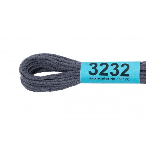 Нитки для вышивания "Gamma"    мулине  ( 3173-6115 )  100\% хлопок   24 x  8 м №3232 серый