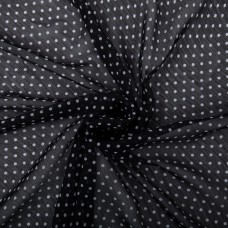 Ткань PC-05   Chiffon   ФАСОВКА   68 г/кв.м ± 5 г/кв.м  200 х  147 см  100\% полиэстер   СК/Распродажа  №1 черный/белый