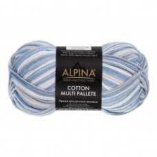 Пряжа ALPINA "COTTON MULTI PALLETE"   50\% хлопок, 50\% акрил   10 шт. х  50 г  205 м ± 5 м №01 белый-св.серый-джинсовый