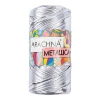 Пряжа ARACHNA "METALLICA"   100\% полиэстер   4 шт. х  115 г ± 10 г  50 м №02 серебряный