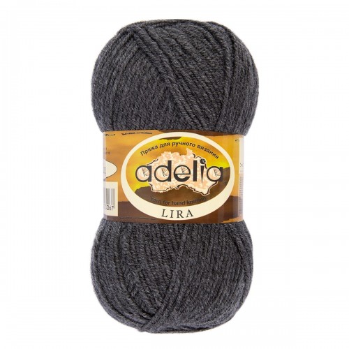 Пряжа ADELIA "LIRA"   100\% акрил   10 шт. х  50 г  200 м ± 5 м №20 т.серый