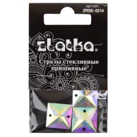 Страз "Zlatka"   ZRSE-0214   AB-Crystal   14 х  14 мм  стекло   5 x  3 шт  в пакете с картонным еврослотом №02 перламутровый (AB-crystal)