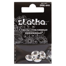 Страз "Zlatka"   ZRSE-0410   Crystal   10 х  7 мм  стекло   5 x  4 шт  в пакете с картонным еврослотом №01 белый (Crystal)