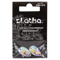 Страз "Zlatka"   ZRSE-0518   AB-Crystal   18 х  11 мм  стекло   5 x  2 шт  в пакете с картонным еврослотом №02 перламутровый (AB-crystal)