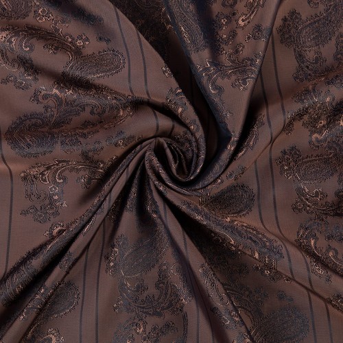 Ткань подкладочная "Gamma"   Taffeta с рисунком   JTR   52\% полиэстер, 48\% вискоза   500 х  145 см ± 2 см №052 синий с бронзовым узором